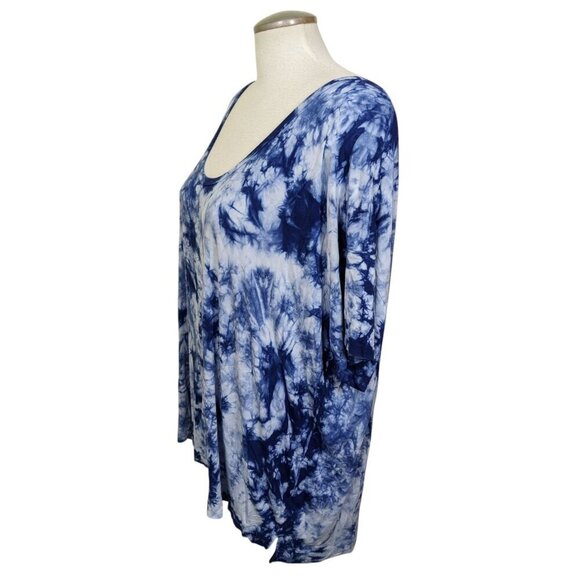 Old Navy Womens Plus XXL T Shirt Large Blue Tie Dye Short Sleeve Tee Casual Top - Picture 3 of 5